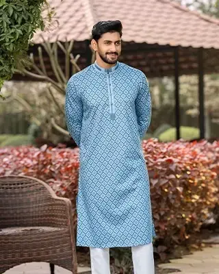 Elegant Matching Panjabit – Sky Blue Cotton Tencel Fabric