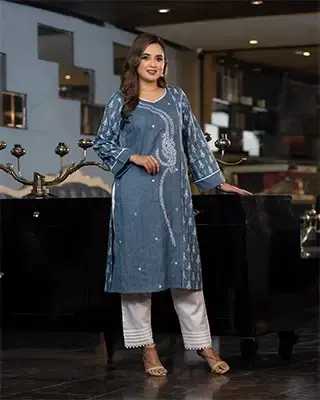 Slate Gray Elegance Two Pcs - EEW-FC-1606A