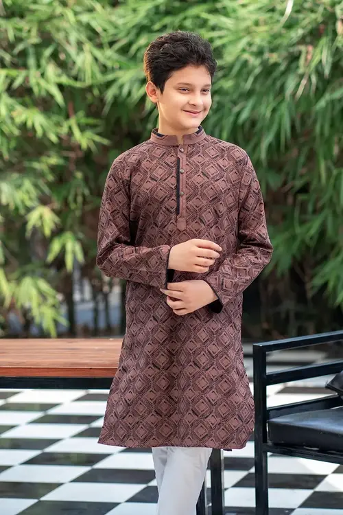Stylish Brown Baby Boy Panjabi
