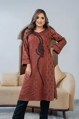 Elegant Rusty Red Two Piece Set-EEW-FC-1606B