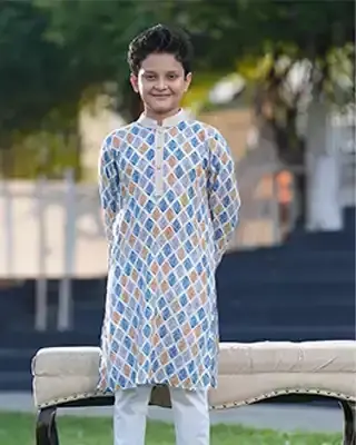 Elegant Cotton Tencel Ivory Color  Boys’ Panjabi – Elegant & Comfortable Festive Wear