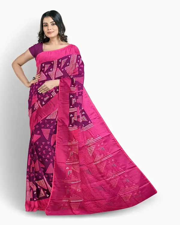 Magenta Mirage – Flickere Outfit Designer Half Silk Saree