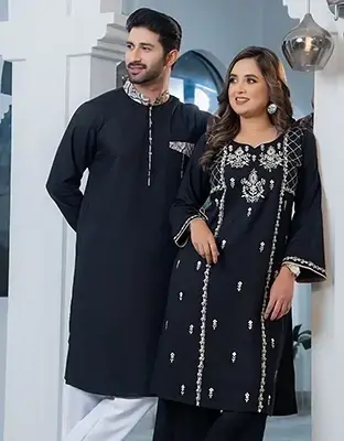 Elegant Black Matching Couple Set – 12