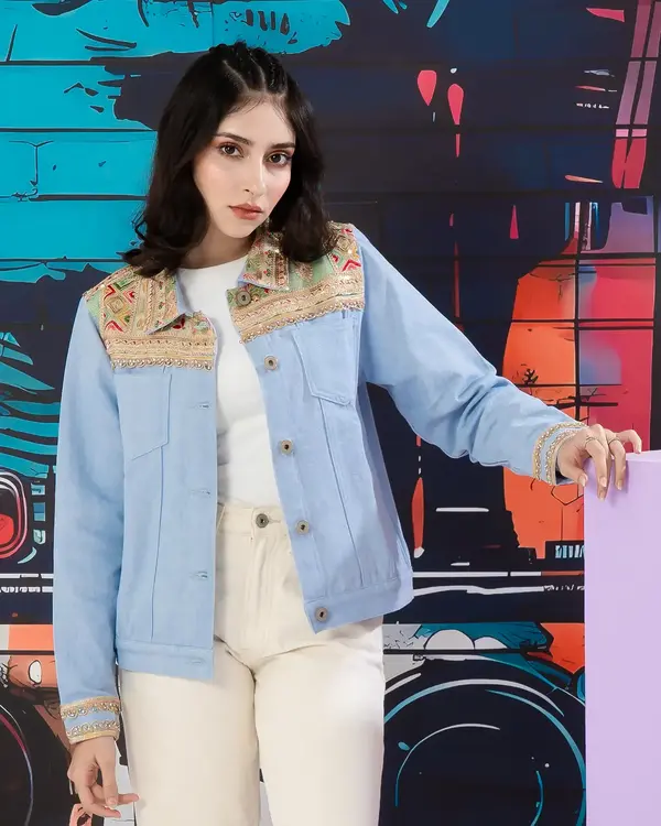 Embroidered Denim Jacket-LWJ-701