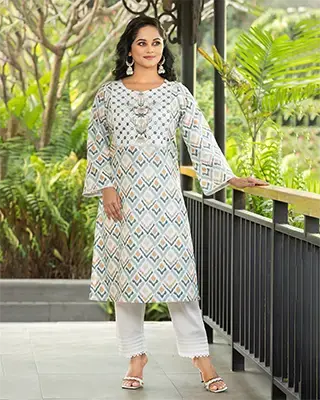 Elegant Cotton Tencel Two Pcs Set – Stylish & Comfortable Ethnic Wear-FC-1607