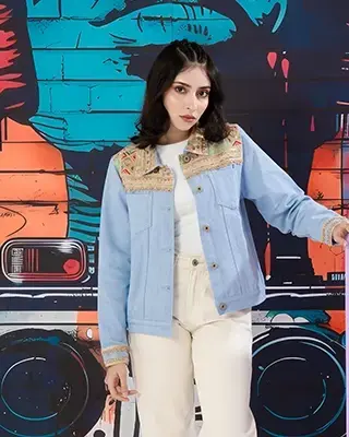 Embroidered Denim Jacket-LWJ-701