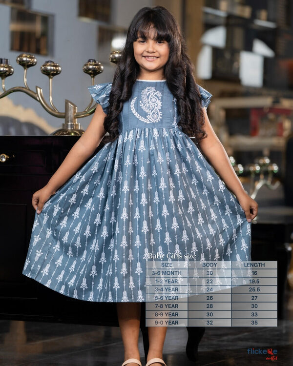 Slate Gray Elegance Baby Girl Frock -EEW-FC-1606A