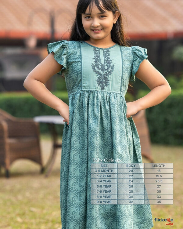 Baby  Girls' Embroidered Frock – Festive & Stylish-1605A