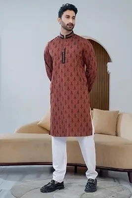 Rusty Red Men’s Panjabi-EEW-FC-1606B