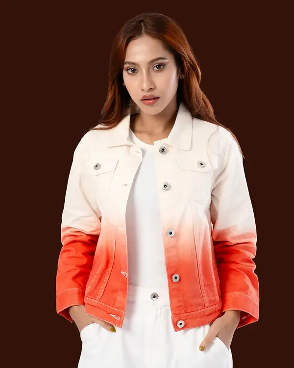 Red Ombre Denim Jacket-LWJ-718